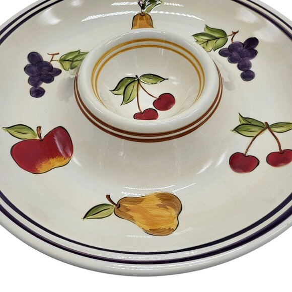 Tabletops Lifestyles Simple Fruit Dip and Chip Bowl 1 Piece Off White 13” - Picture 8 of 9